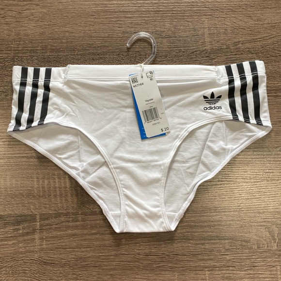 NWT - Adidas Adicolor Classics Smart Cotton Hipster Panties - White - L & XL - Picture 1 of 4